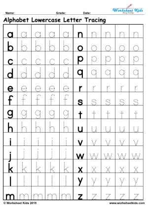 lowercase alphabet tracing worksheets free printable pdf