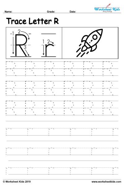 Letter R Alphabet Tracing Worksheets Free Printable PDF