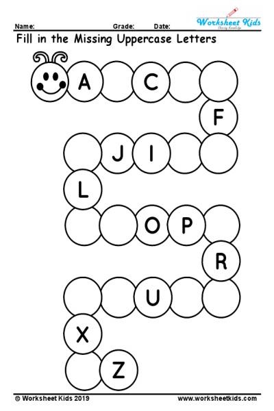 Capital Letters A To Z Worksheet
