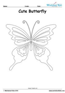 Butterfly coloring page activity for preschool kindergarten -Worksheets ...