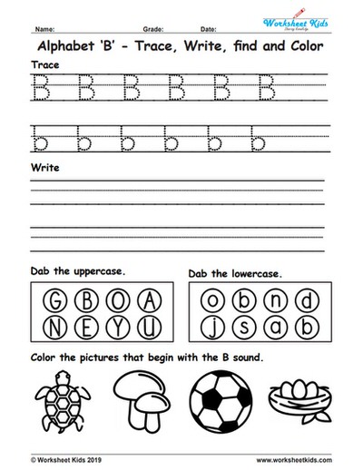 Letter B Worksheets For Preschoolers Online Splashlearn Letter B 