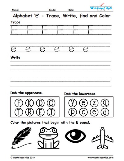 Find The Letter E Worksheet All Kids Network Letter E Worksheets For Kindergarten And 