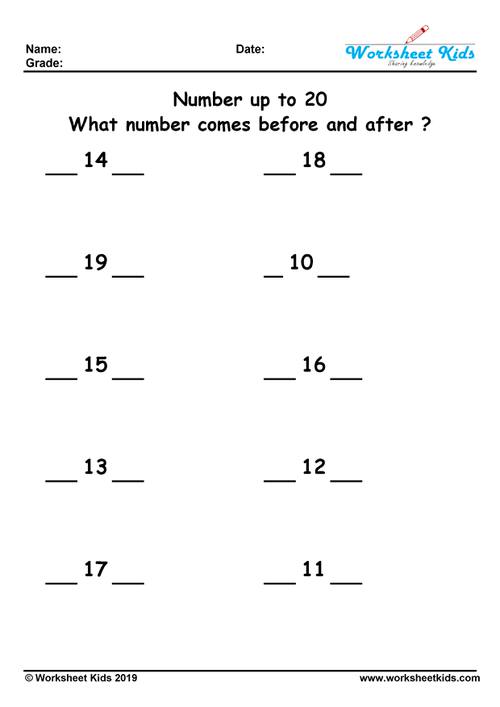 Before And After Numbers 1 20 Worksheet Live Workshee - vrogue.co