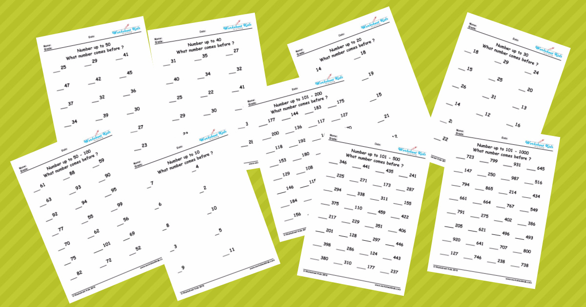 What Number Comes Before 1 To 100 500 1000 Free Printable Pdf