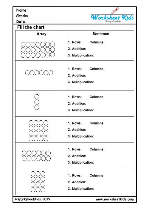 Multiplication Arrays Worksheets For 2nd And 3rd Grade Free Pdf