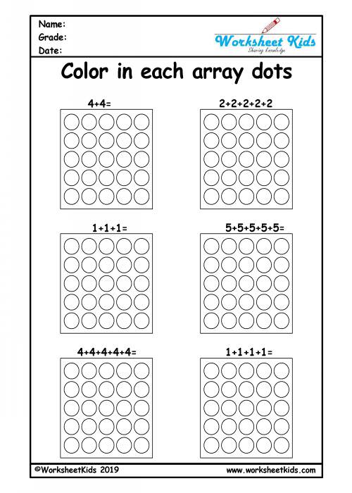 Repeated Addition Worksheets Preschool Kindergarten Worksheets