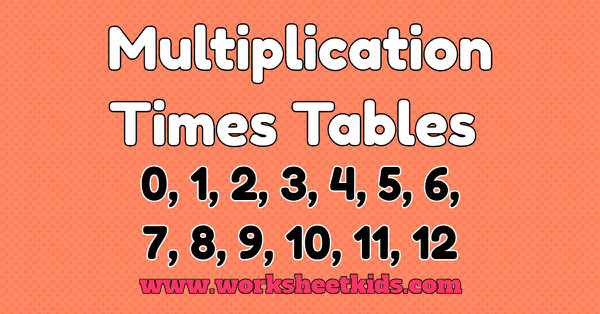multiplication times tables 0 1 2 3 4 5 6 7 8 9 10 11 12 free pdf