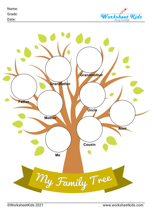 family tree printable activity worksheets blank picture sentence puzzle