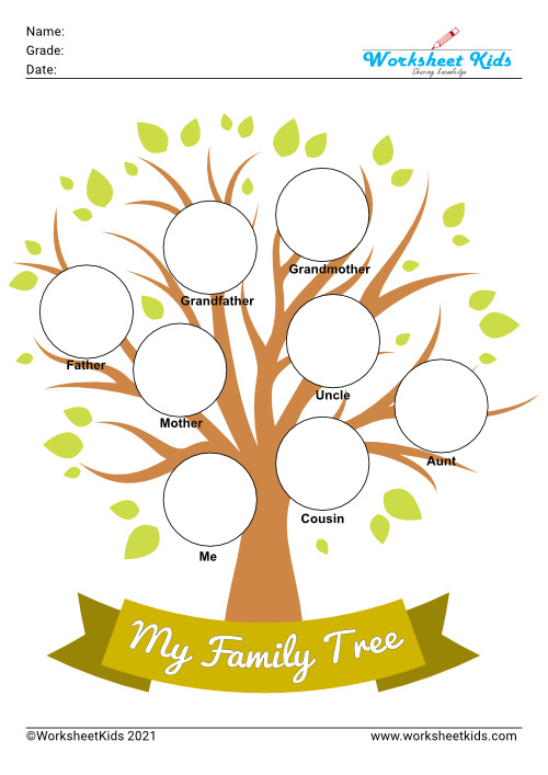 Family Tree Printable Activity Worksheets Blank Picture Sentence Puzzle