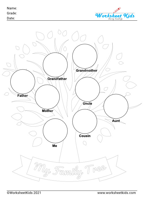 family tree printable activity worksheets blank picture sentence puzzle