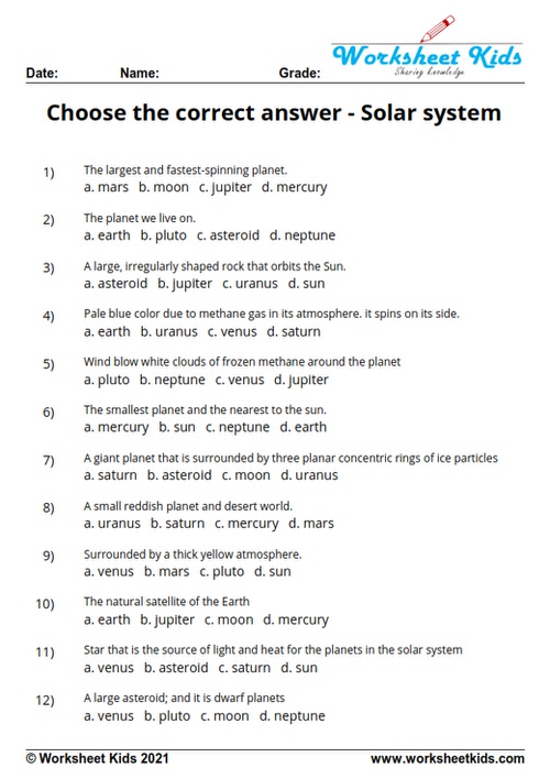 Free Solar System Printables Vocabulary Word Searches The Solar System Online Worksheet For 6 