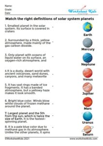 Solar System Planet Worksheets: Kindergarten, 1st, 2nd, 3rd Grade - Pdf