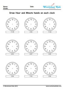 Digital and analog clock worksheets for kindergarten | 1st, 2nd, 3rd Grade