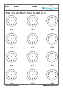 Digital and analog clock worksheets for kindergarten | 1st, 2nd, 3rd Grade