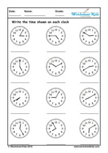 Digital and analog clock worksheets for kindergarten | 1st, 2nd, 3rd Grade