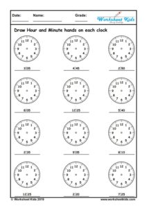 Digital and analog clock worksheets for kindergarten | 1st, 2nd, 3rd Grade