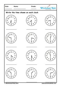 Digital and analog clock worksheets for kindergarten | 1st, 2nd, 3rd Grade