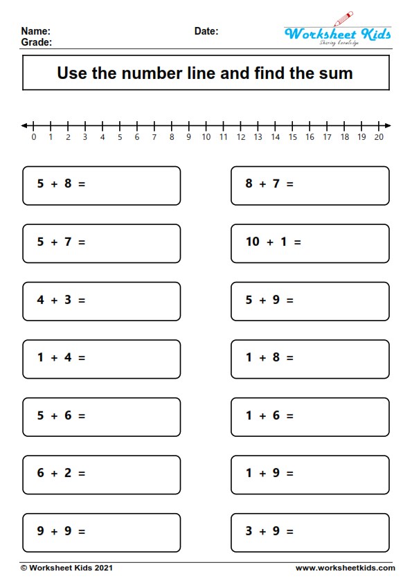 Open Number Line Subtraction Worksheet Worksheets For Kindergarten
