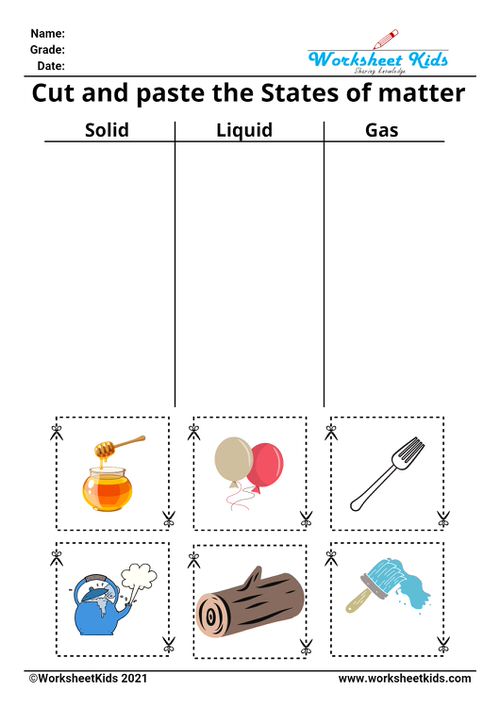 Multiple Test Solid Liquid Gas Worksheet