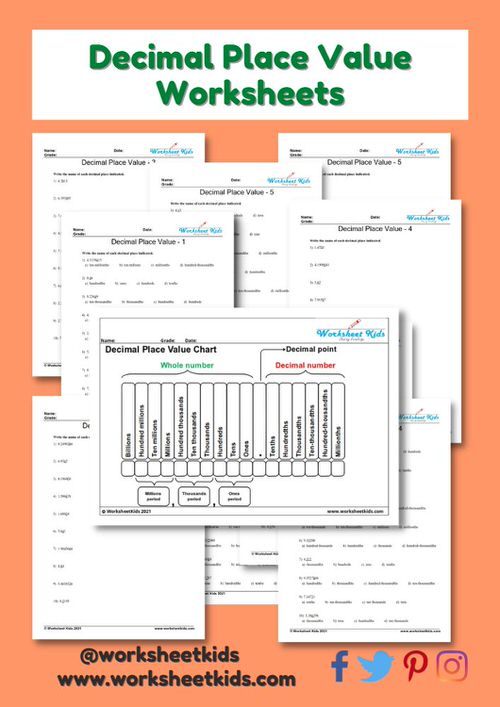 Decimal Place Value Worksheets Decimal Place Value Worksheet By Drummer Chick Arithmetic Tpt 