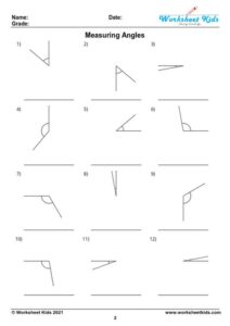 Measuring angles with a protractor worksheet with answer key - Free PDF