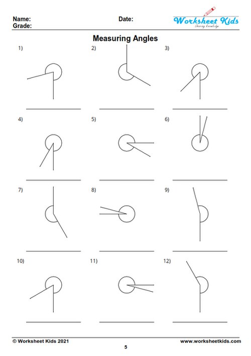 Measuring Angles With A Protractor Worksheet With Answer Key Free PDF