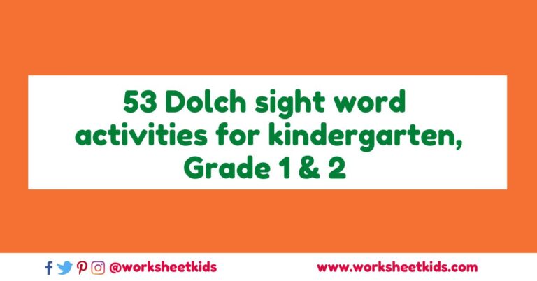 free dolch sight words printable worksheets