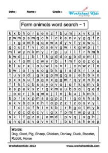 Free Animal Word Search Printable for Kids: Learn & Explore Wildlife