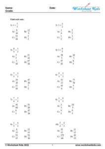 Adding Fractions With Unlike Denominators Worksheets - Free PDF