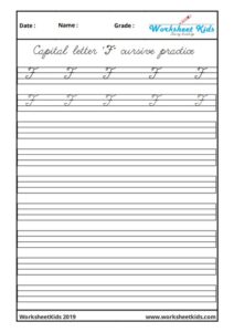 Capital Cursive Writing: Free A-Z Letters Practice for 5th Grade