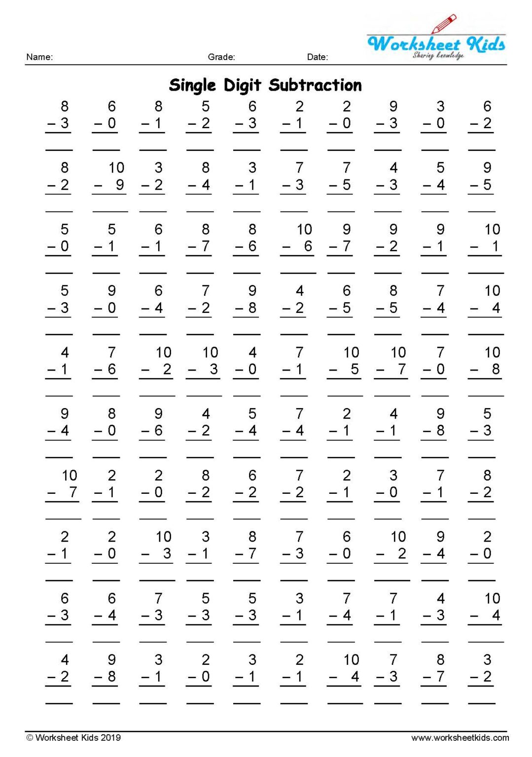 100 Addition and Subtraction Problems in 5 Minutes for Grade 1-3