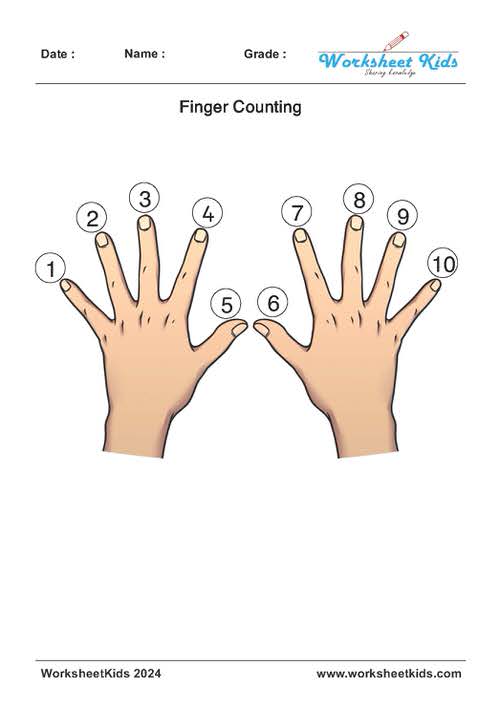 Engaging Finger Counting Worksheets for Preschool & Kindergarten ...