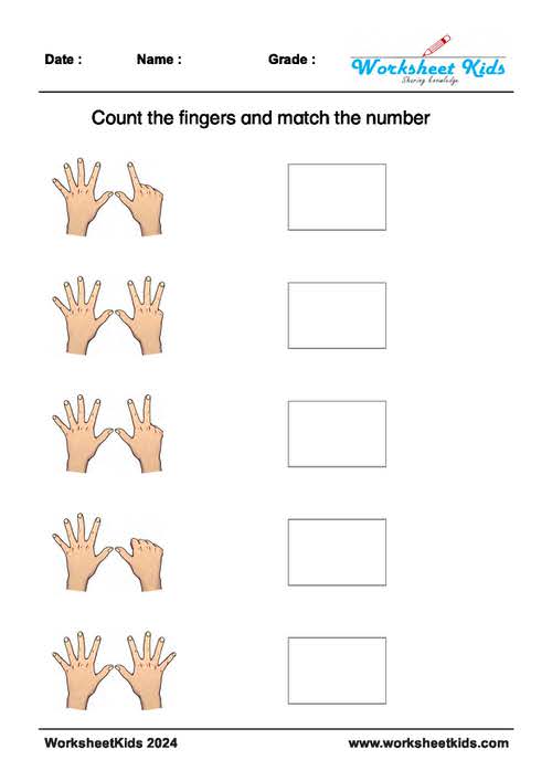 Preschooler finger counting and writing number