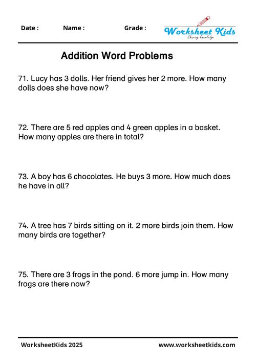 Preview of kindergarten math addition worksheet