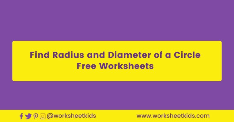 Free Find Radius and Diameter of a Circle Worksheets