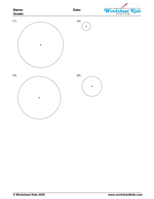 Hands-On Geometry Measuring Circle Diameters in CM Printable Worksheet