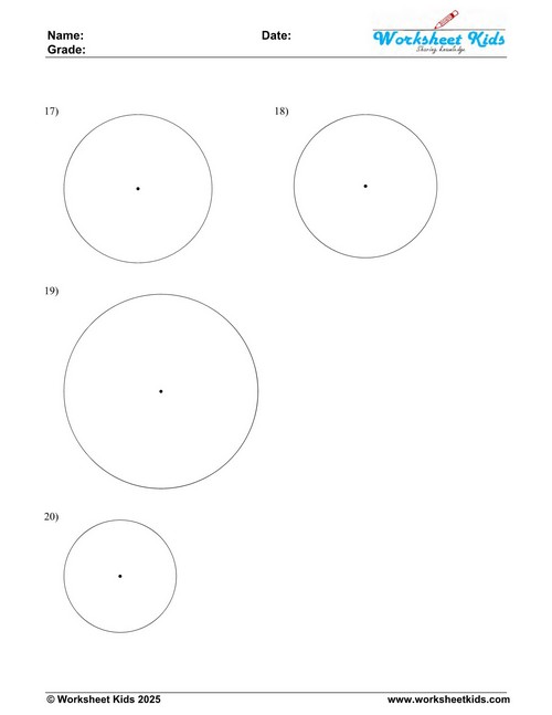 Hands-On Radius Measurement Printable Geometry Worksheet CM Practice