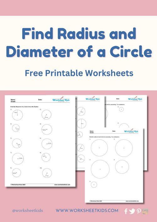 practice Radius and Diameter of a Circle Free Worksheets